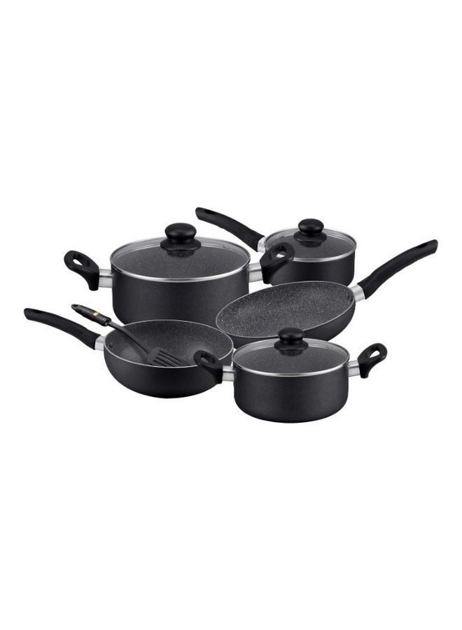 رويال فورد ديلكاسا - طقم أواني طهي ذكية من الألومنيوم المطلي بالرخام - 9 قطع - أسود - 59.5x21.5x33.5 سم أسود 59.5x21.5x33.5سم - Image 1
