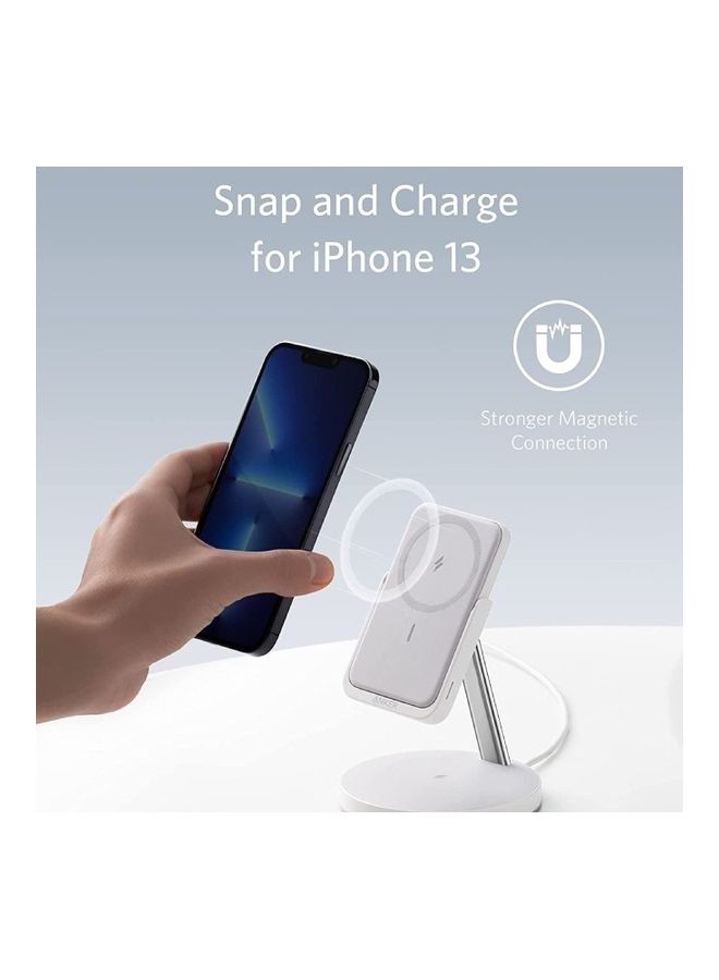 Anker Magnetic Wireless Charger 633 MagGo 2 In 1 Charging Station B25A7221 White  - Image 4