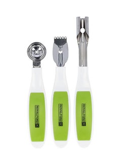 رويال فورد 3pcs Kitchen Gadget Set, Stainless Steel Set, RF10776 | Apple Corer, Lemon Peeler, Ice Cream Scoop | Marks & Stains- Resistant | Dishwasher-Safe Green  - Image 1