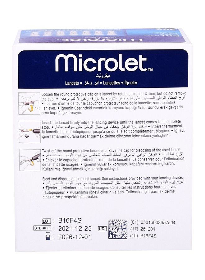 Ascensia - Microlet Silicone Coated Lancets 200's - Image 1