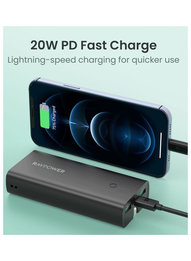 RAVPOWER 10000 mAh Rp-Rp243 10000Mah 3 Ports With A Charger 75-02032-001 Black  - Image 4
