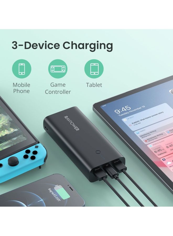 RAVPOWER 10000 mAh Rp-Rp243 10000Mah 3 Ports With A Charger 75-02032-001 Black  - Image 5