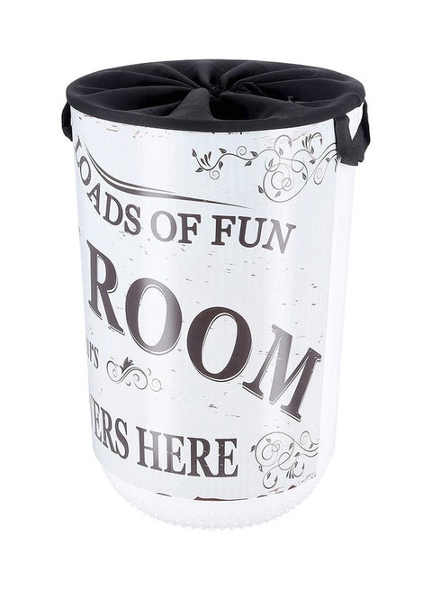 Royalford 40 L Elite Laundry Bag- RF11284 Multi-Purpose Plastic Utility Basket with a Beautiful Print and Carrying Handles Break-Resistant Assorted Color