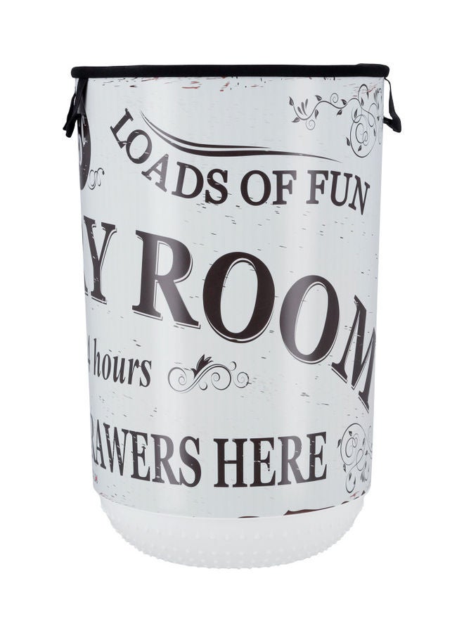 Royalford 40 L Elite Laundry Bag- RF11284 Multi-Purpose Plastic Utility Basket with a Beautiful Print and Carrying Handles Break-Resistant Assorted Color