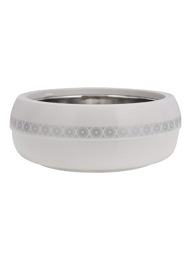 Royalford 3 Piece  Zoria Insulated Casserole Pp Body With Stainless Steel Inner Casting Hotpot Comes In Small Medium And Large Sizes Ivory with Golden Border, White with Silver Border Small, Medium, Largecm  - Image 2