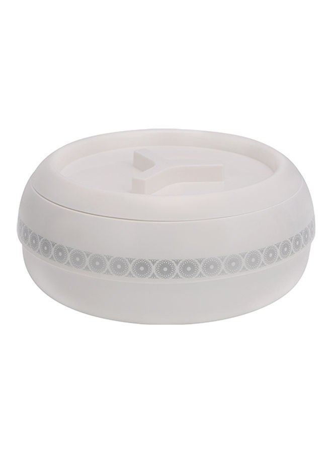 Royalford 3 Piece  Zoria Insulated Casserole Pp Body With Stainless Steel Inner Casting Hotpot Comes In Small Medium And Large Sizes Ivory with Golden Border, White with Silver Border Small, Medium, Largecm  - Image 3