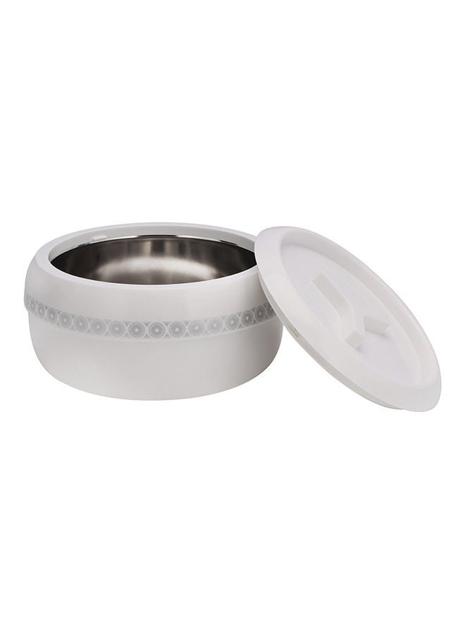Royalford 3 Piece  Zoria Insulated Casserole Pp Body With Stainless Steel Inner Casting Hotpot Comes In Small Medium And Large Sizes Ivory with Golden Border, White with Silver Border Small, Medium, Largecm  - Image 4