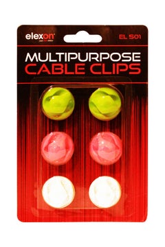 Pack Of 6 Multipurpose Cable Clips Multicolour