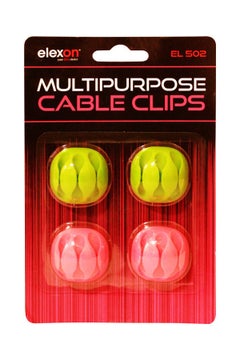 Pack Of 4 Multipurpose Cable Clips Multicolour