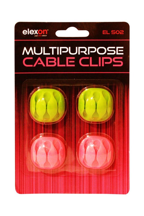 Pack Of 4 Multipurpose Cable Clips Multicolour