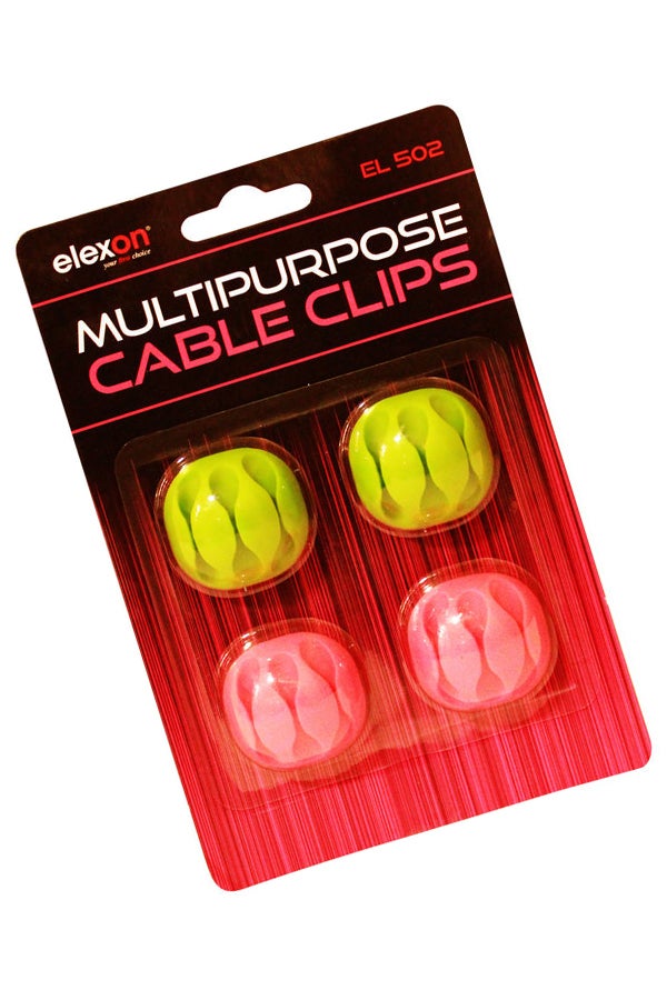 elexon - Pack Of 4 Multipurpose Cable Clips Multicolour - Image 1