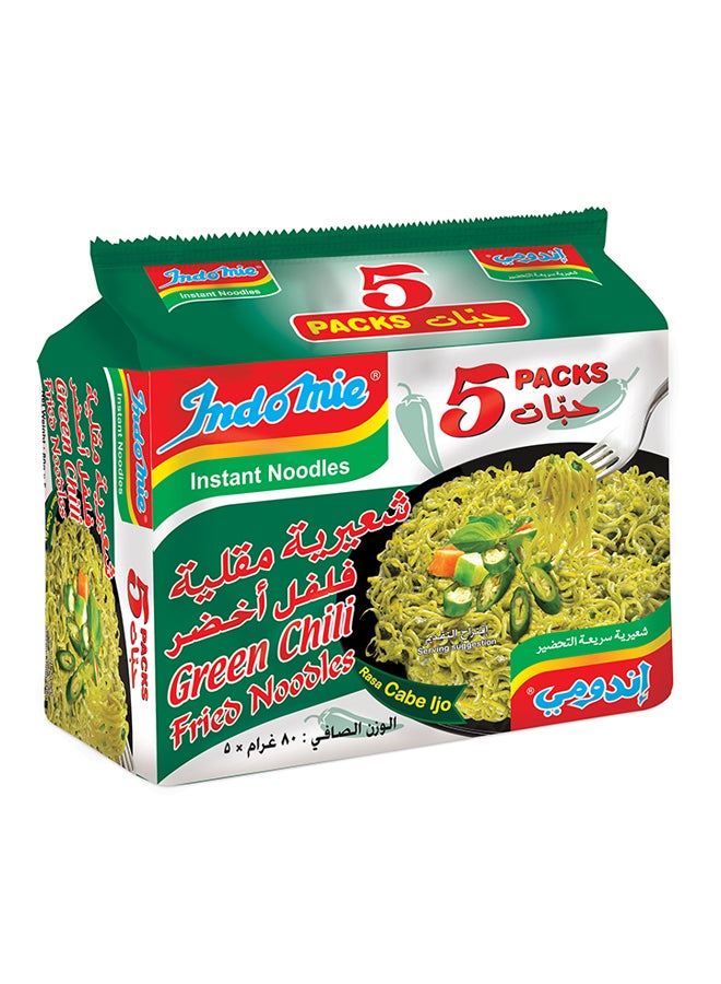 Indomie Green Chili Fried Noodles 80grams Pack of 5 - Image 1