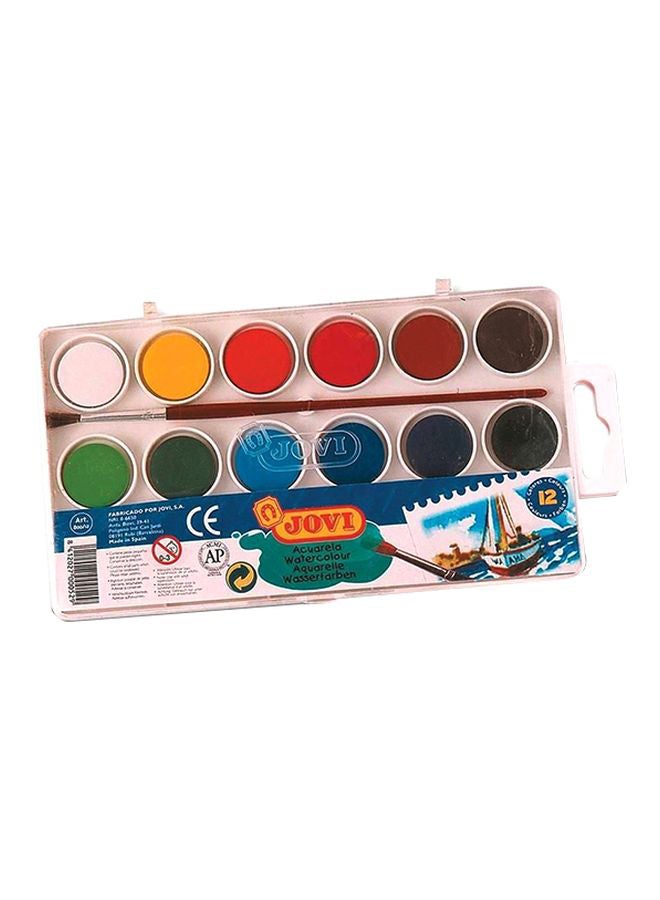 JOVI - 12-Piece Watercolour Tabs With Brush Multicolour - Image 1