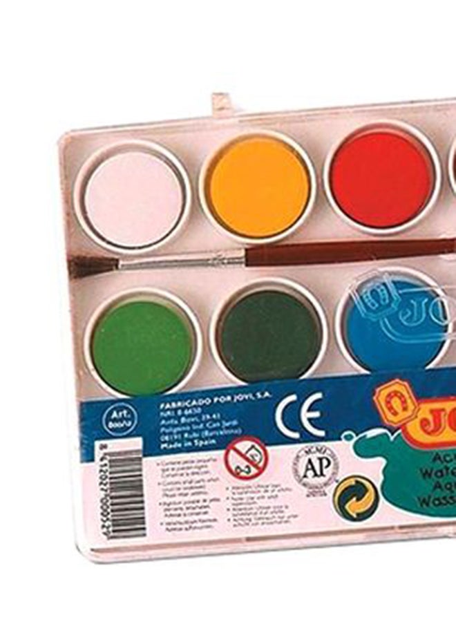 JOVI - 12-Piece Watercolour Tabs With Brush Multicolour - Image 1
