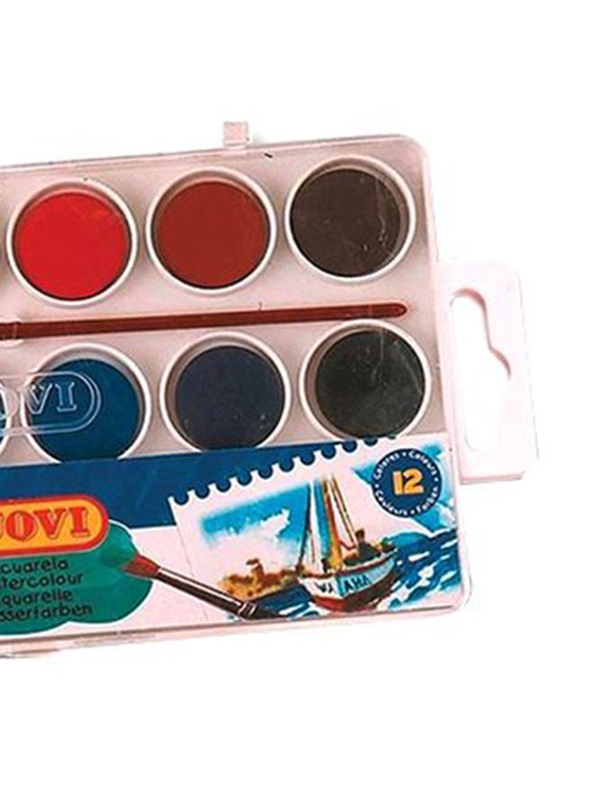 JOVI - 12-Piece Watercolour Tabs With Brush Multicolour - Image 1