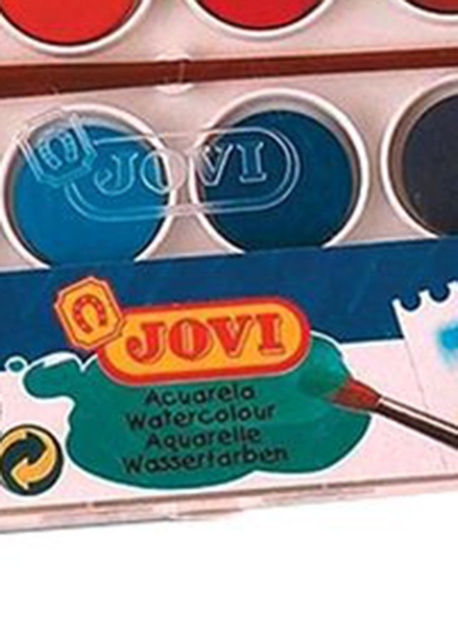 JOVI - 12-Piece Watercolour Tabs With Brush Multicolour - Image 1
