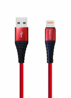 6FT Nylon Braided USB A to Lightning Cable Red