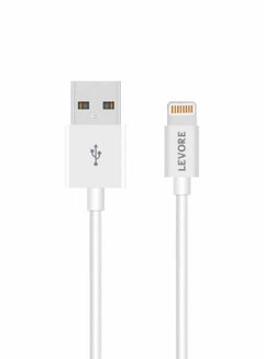 LEVORE 1M PVC USB A to Lightning Cable White  - Image 1