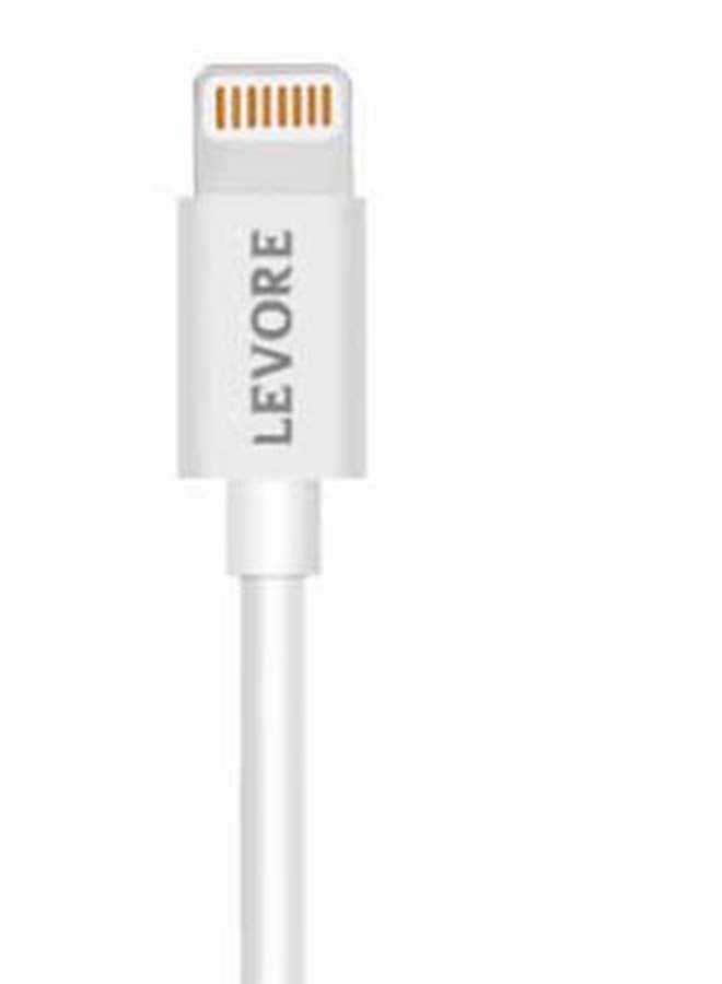 LEVORE - 1M PVC USB A to Lightning Cable White - Image 1