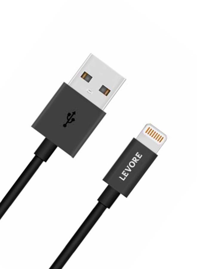 LEVORE - 1M PVC USB A to Lightning Cable Black - Image 1