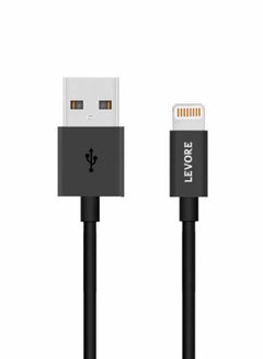LEVORE 1M PVC USB A to Lightning Cable Black  - Image 1