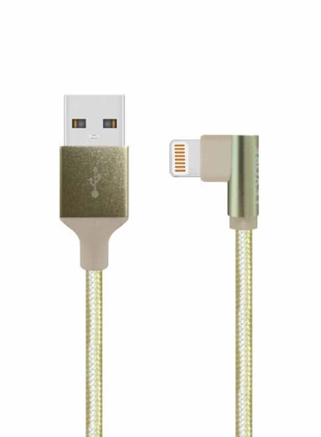LEVORE 1M Nylon Braided USB A to Lightning Cable Gold  - Image 1