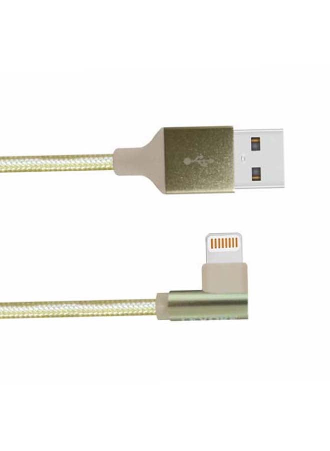 LEVORE 1M Nylon Braided USB A to Lightning Cable Gold  - Image 2