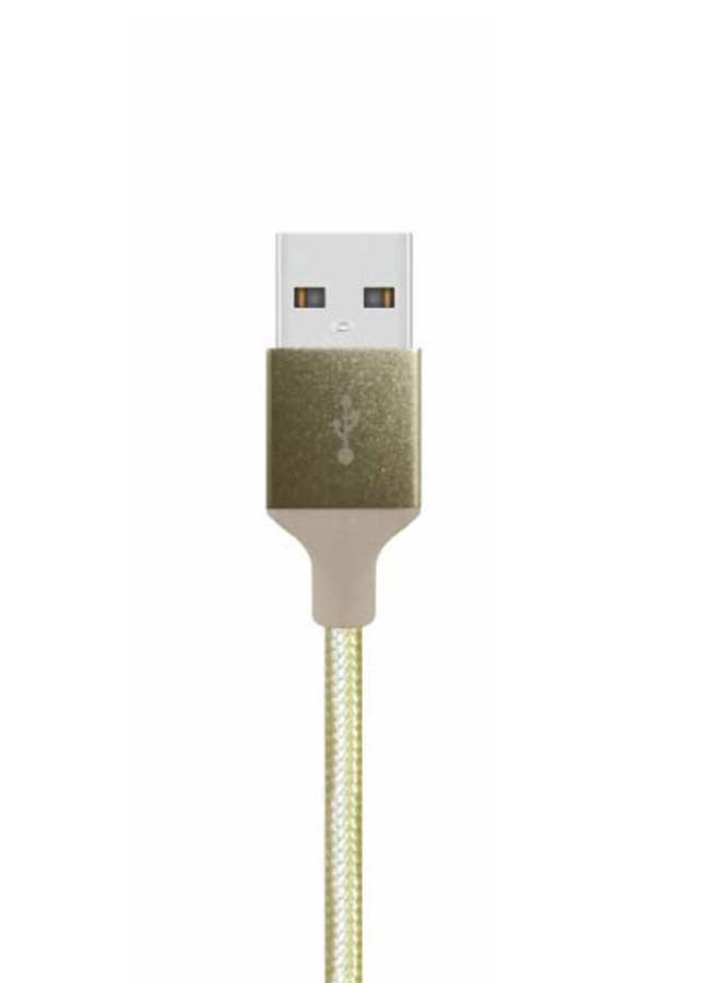 LEVORE 1M Nylon Braided USB A to Lightning Cable Gold  - Image 3