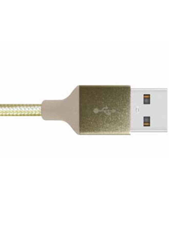 LEVORE 1M Nylon Braided USB A to Lightning Cable Gold  - Image 4