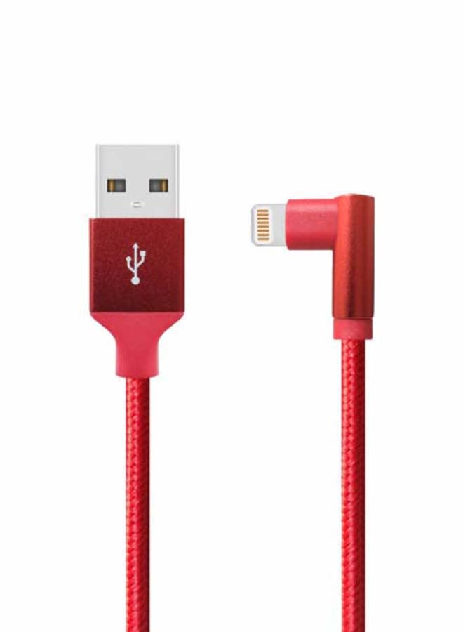 LEVORE 6FT Nylon Braided USB A to Lightning Cable Red - Image 1