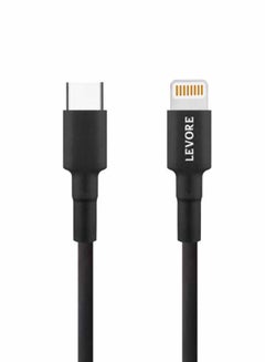 ليفور كابل TPE من USB C إلى لايتنينج، بطول 1 متر أسود.  - Image 1
