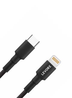 ليفور كابل TPE من USB C إلى لايتنينج، بطول 1 متر أسود.  - Image 2