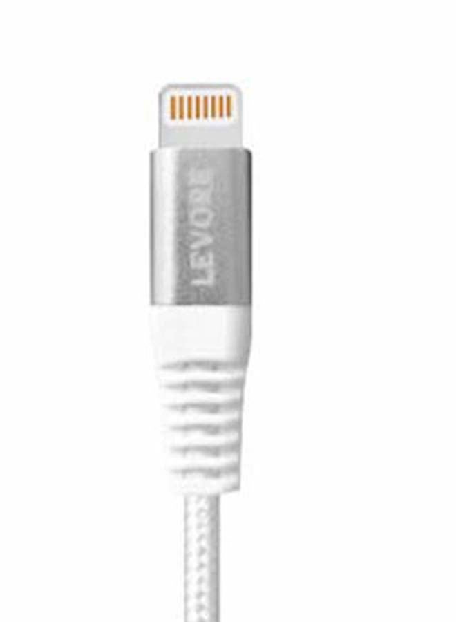 LEVORE 6FT Nylon Braided USB C to Lightning Cable White  - Image 4