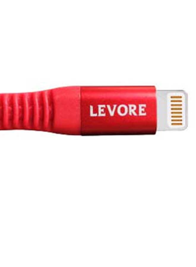 LEVORE 6FT Nylon Braided USB C to Lightning Cable Red  - Image 5