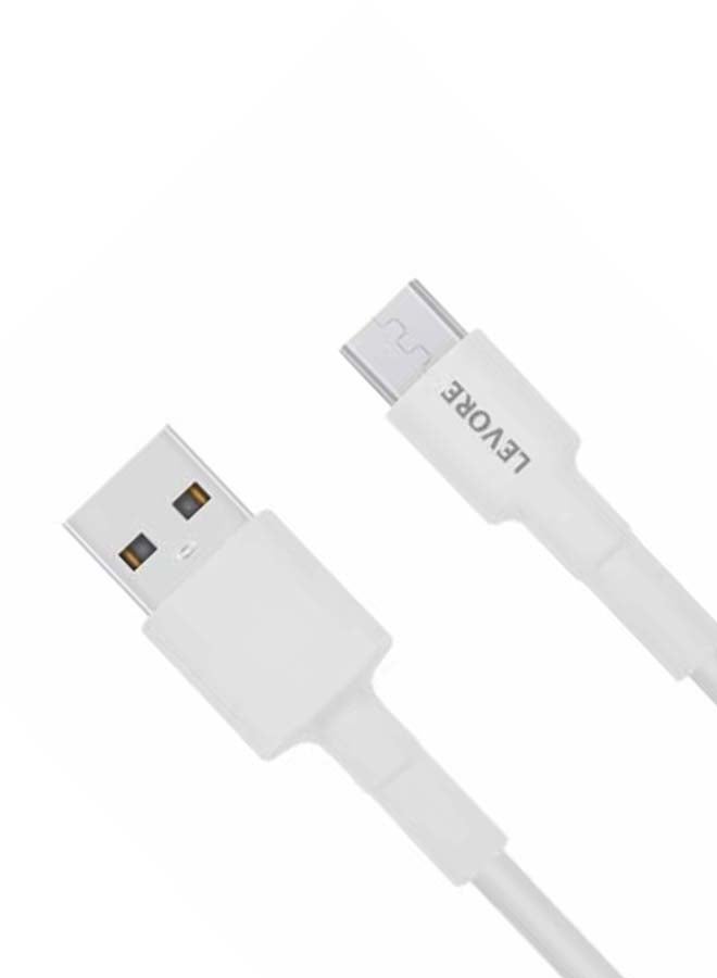 6FT PVC USB A to Micro USB Cable White
