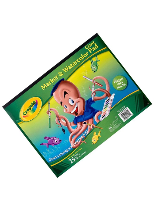 كرايولا لوح للتلوين المائي مع قلم كبير أخضر / أحمر / أصفر - Image 3