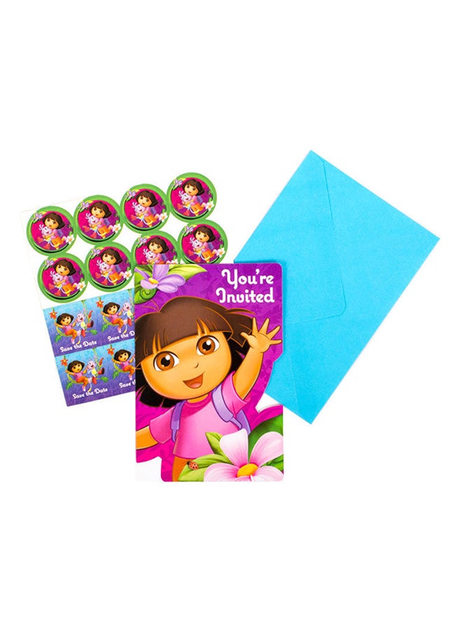 Amscan 32-Piece Dora's Flower Adventure Invitation Card Set - Image 1