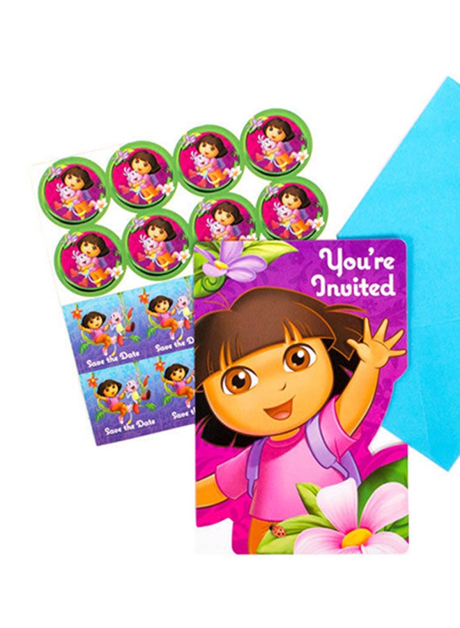 Amscan 32-Piece Dora's Flower Adventure Invitation Card Set - Image 2