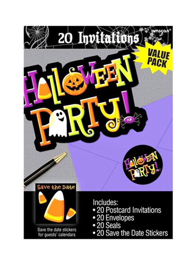 Amscan 20-Piece Halloween Party Invitations Set