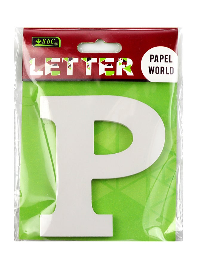 SBC P Wooden Letter White - Image 1
