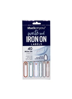 40-Piece Iron On Labels Set Blue