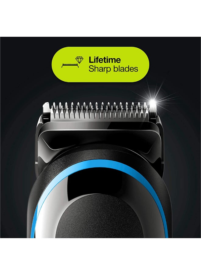 BRAUN - Braun 9 In 1 All-In-One Trimmer 5 Mgk5280 Beard Trimmer For Men, Hair Clipper And Body Groomer With Autosensing Technology And Gillette Proglide Razor, Black & Blue Black - Blue - Image 1