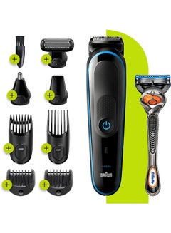 BRAUN Braun 9 In 1 All-In-One Trimmer 5 Mgk5280 Beard Trimmer For Men, Hair Clipper And Body Groomer With Autosensing Technology And Gillette Proglide Razor, Black & Blue Black - Blue  - Image 5