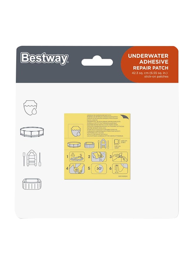 Bestway - 10-Piece Self-Adhesive Stick On Underwater Repair Pool Patch Set Suitable For Sealing Holes 42.3 sq cmcm - Image 1