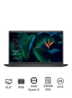 DELL Vostro 3515 Laptop With 15.6-Inch FHD Anti-Glare Screen Display, Ryzen5 3450U Processor/8GB RAM/256GB SSD/DOS(Without Windows)/AMD Radeon Vega 8 Graphics Card English/Arabic Black  - Image 1