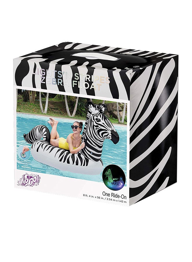Bestway - Float'N Fashion Zebra Shaped Lights And Stripes Pool Float 41406 254x142cm - Image 1