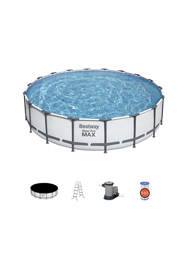 Bestway Steel Frame Pool Set(Filter Ladder Ground Cloth Cover) 549x122cm 549x122cm - Image 1