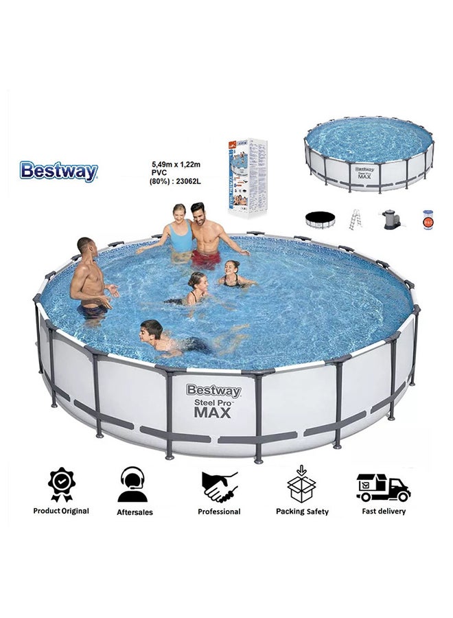 Bestway Steel Frame Pool Set(Filter Ladder Ground Cloth Cover) 549x122cm 549x122cm - Image 2