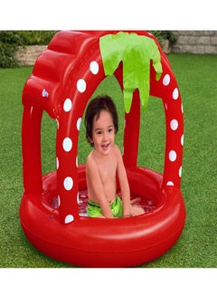 Bestway Very Berry Inflatable Baby Pool With Uv Careful Sunshade Kiddie Play Pools 91x91x91cm  - Image 2