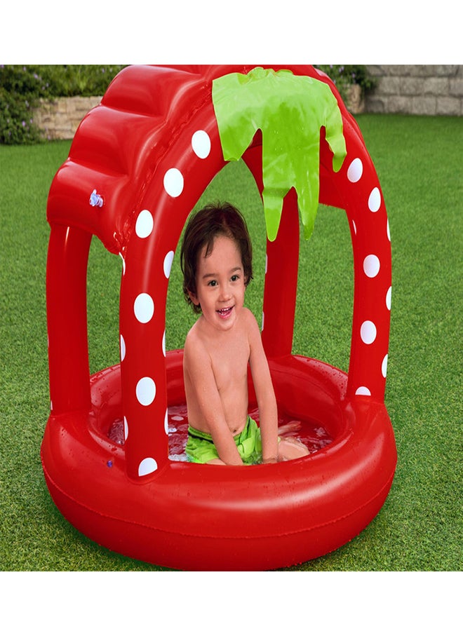 Bestway - Very Berry Inflatable Baby Pool With Uv Careful Sunshade Kiddie Play Pools 91x91x91cm - Image 1